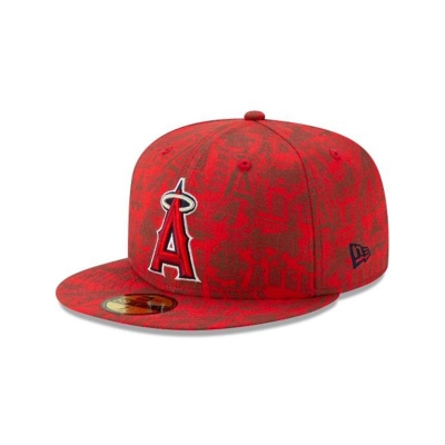 Los Angeles Angels Gorra | New Era MLB Sketched 59fifty Fitted Cap Mexico - Rojos